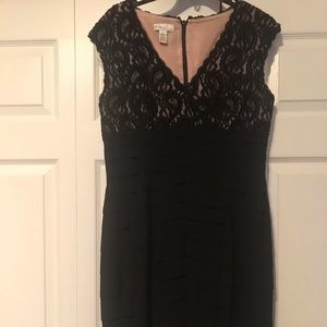 Kim Rogers V-neck Sheath Dress Black Lace Sz 12